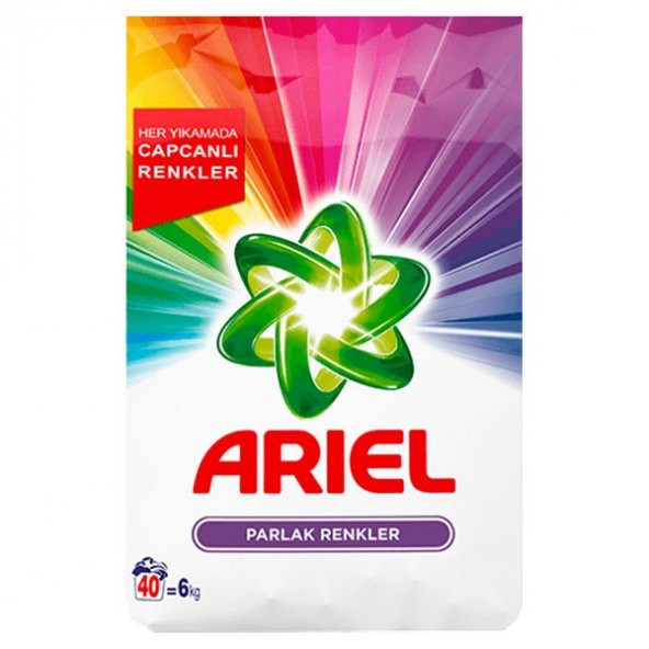 Ariel Parlak Renkler 6 kg Renkliler için Toz Çamaşır Deterjanı