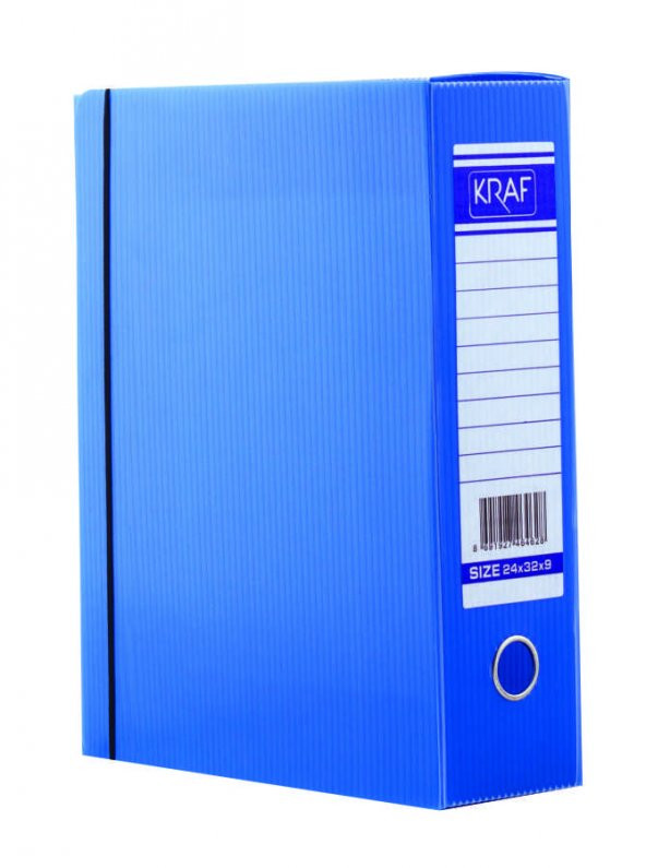 Üçgen Proje - Arşiv Kutusu Plastik Lastikli Geniş 24X32X9 Cm Mavi (50 Adet)