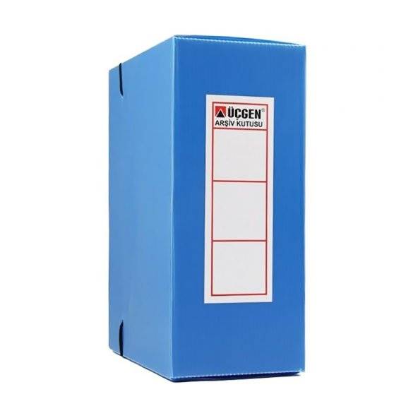 Üçgen Proje - Arşiv Kutusu Plastik Lastikli Battal 29X36X10 Cm Mavi (50 Adet)