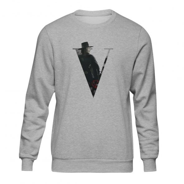 V For Vendetta V Gri Sweatshirt Unisex - 1