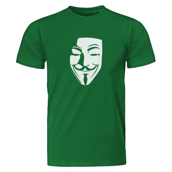 V For Vendetta Maskesi Yeşil Tişört Unisex
