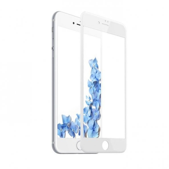 Apple iPhone 7 Ekran Koruyucu Kavisli Beyaz İnce Cam