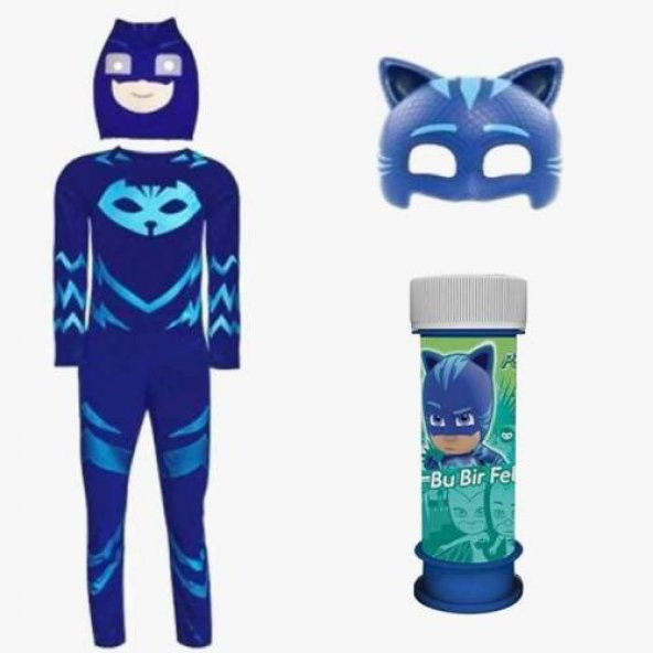 Pijamaskeliler Kostümü - Baykuş Kız Kostümü - Kedi Çocuk Kostümü - Kertenkele Kostümü - Pj Masks - 4