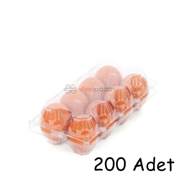 8 Li Şeffaf Yumurta Viyolü 200 Adet