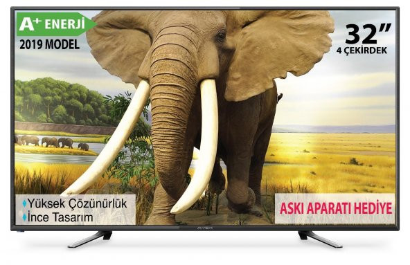 Awox 32 İNÇ 82 Ekran A+ Enerji Dahili Uydulu HD LED TV+ASKI APARAT