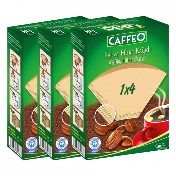 Caffeo Filtre Kahve Kağıdı 1x4 4 Numara 80li 3lü Paket 240 Adet