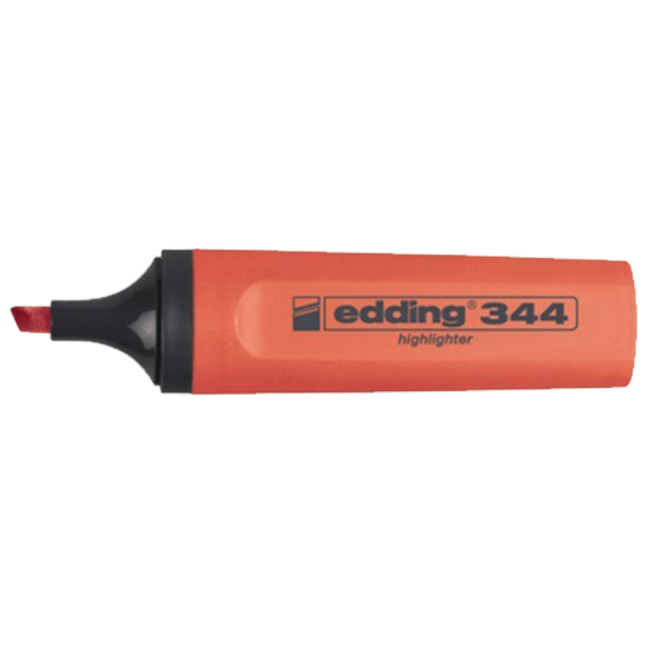 Edding E-344 Fosforlu Kalem Kırmızı 10 Lu Ed34402 (1 Paket 10 Adet)