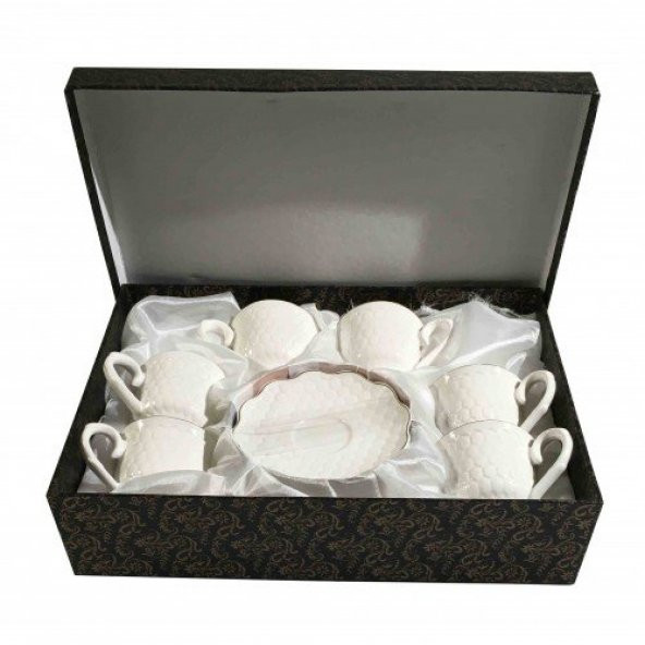 Çeyizlik Kahve Fincan Takımı 6 Lı Sade 13608S - 1