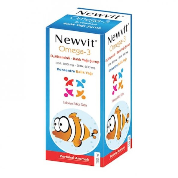 Newvit Omega-3 D3 Vitaminli balık yağı Şurup 150 ml