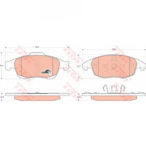 PEUGEOT PARTNER TEPEE CİTROEN C4 ÖN FREN BALATASI  GDB1690 - Resim 2