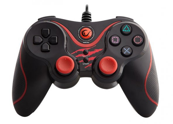 Rampage SG-R601 PS3+PC Uyumlu USB 1.8m Joypad + Tkz Kırmızı Micro Usb