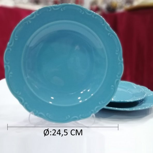 KÜTAHYA PORSELEN NATURACERAM SAN MARCO18 PARÇA 6 KİŞİLİK YEMEK TAKIMI - TURKUAZ - 3