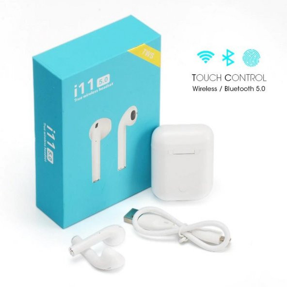 İ11 TWS V5.0 Tuşsuz Dokunmatik Bluetooth Kulaklık Şarj Kutulu