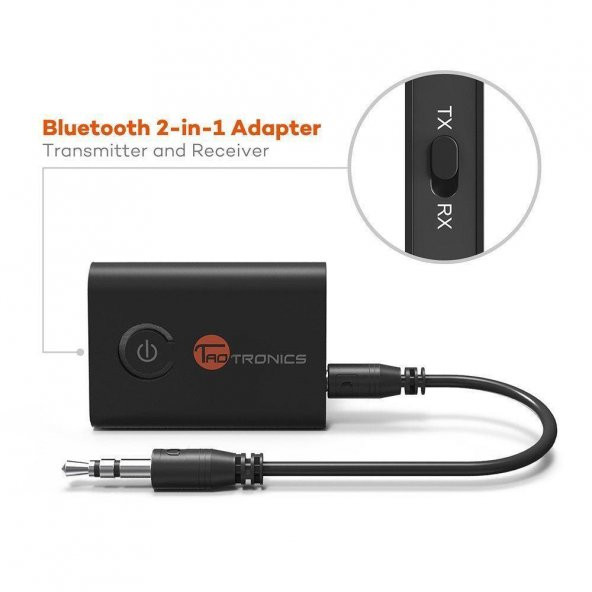 Taotronics TT-BA07 Bluetooth 5.0 Verici / Alıcı, Kablosuz 3.5mm Adaptörü - 2