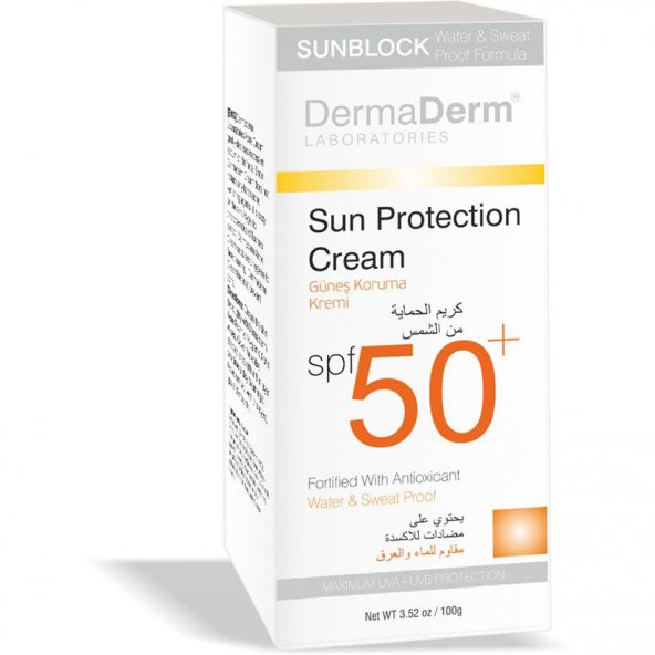 2 ADET - Dermaderm Doğal Güneş Koruma Kremi spf 50+ Faktör 100gr