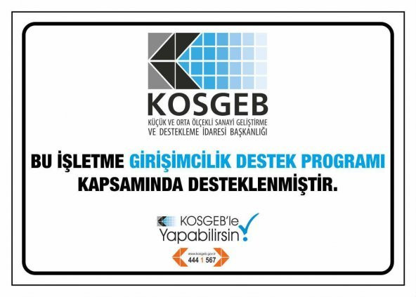 KOSGEB DESTEK PROGRAMI TABELASI 35*50 CM