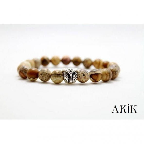Alnis Atelier Baykuş Aparatlı Doğal Taş Erkek Bileklik - 4