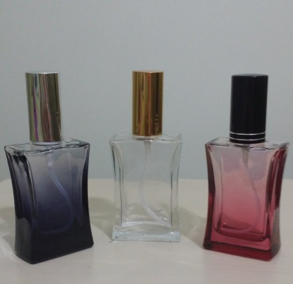 Parfüm Şişesi 50 ml (5Adet) Renkli İçbükey Modeli