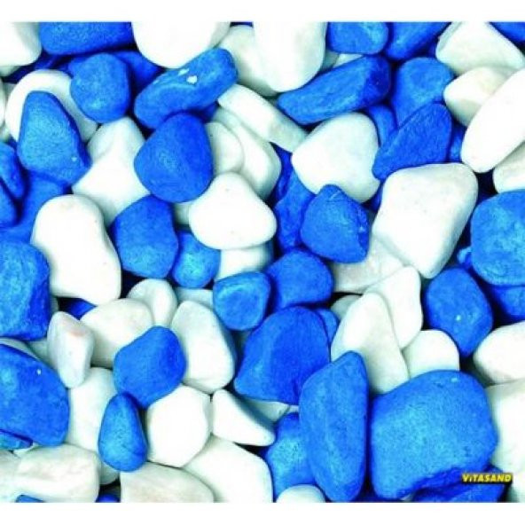 Vitasand REF-186 Mavi Beyaz Fanus Çakılı 350 gr. Yıkanmış Bakteriden Dezenfektelidir