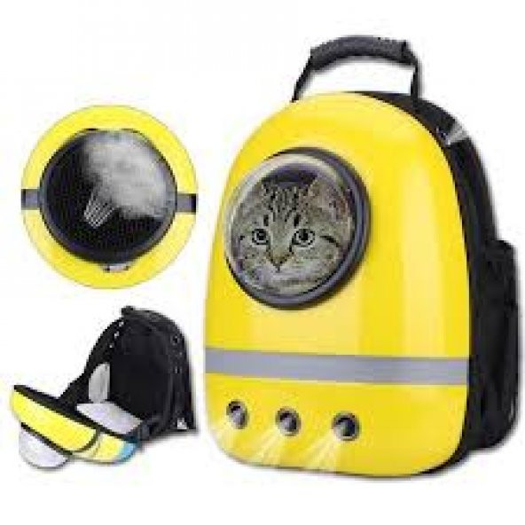 Sarı Astronot Kedi Taşıma Sırt Çantası 42*32*25