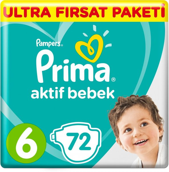 Prima Bebek Bezi 6 Beden 13-18 Kg Ultra Fırsat Paketi 72 Adet