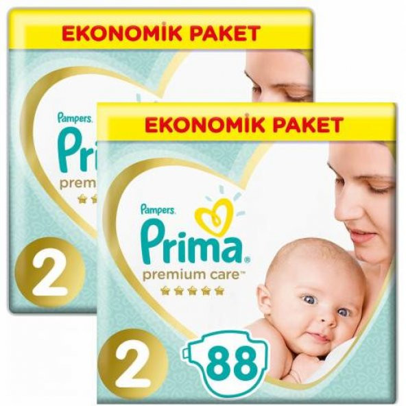 Prima Premium Care Bebek Bezi 2 Beden 4-8 Kg 88li 2li 176 Adet