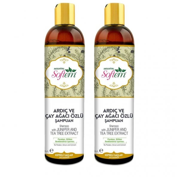 2 Adet Softem Çay Ağacı - Ardıç Şampuanı 400 ML