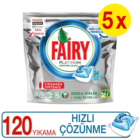Fairy Platinum Bulaşık Deterjanı Kapsülü Hızlı Çözünme 120 Yıkama