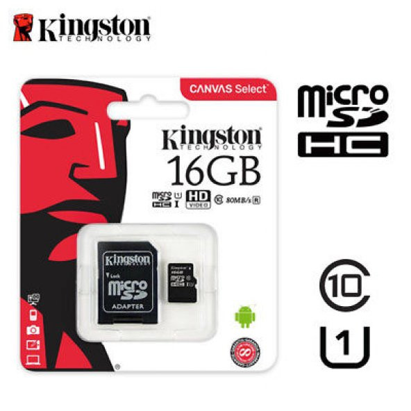 Kingston 16GB MicroSDHC Clas 45MB/s Hafıza Kartı Tesbih Hediyeli