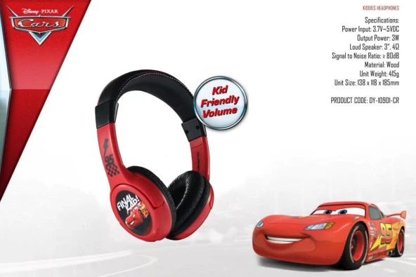 Disney Pixar Cars Arabalar Çocuk Kulaklığı Lisanslı DY-10901-CR - 7