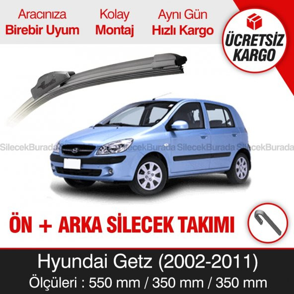 Hyundai Getz Ön + Arka Silecek Takımı (2002-2011) İnwells Muz