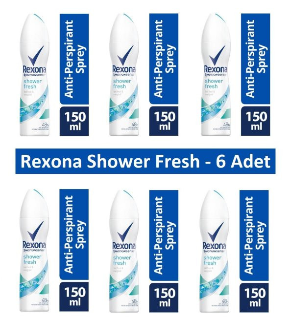 Rexona Deodorant Sprey Shower Fresh 150 ml - 6 Adet - nettoptan