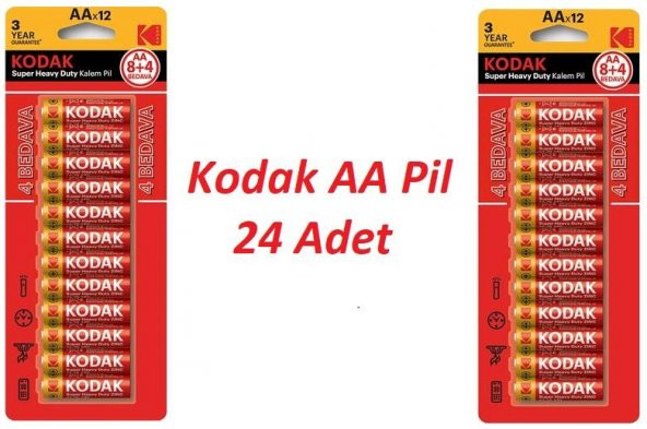 Kodak Pil - AA Kalem Pil Çinko Karbon 24 Adet - nettoptan