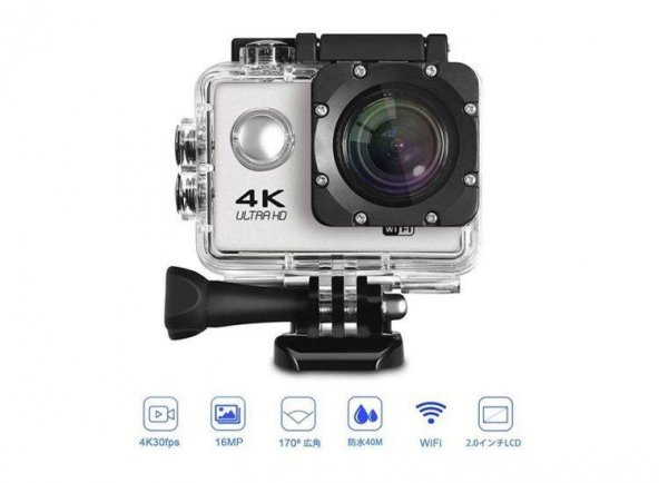 4K Sports Ultra Full HD Wifi 12 MP Aksiyon Kamerası 2 inç Ekran Su Geçirmez
