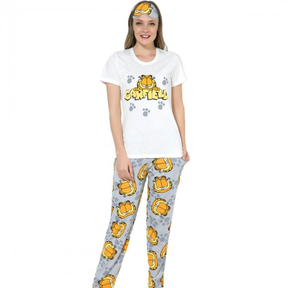 Garfield Desenli Kısa Kollu Pijama Takımı