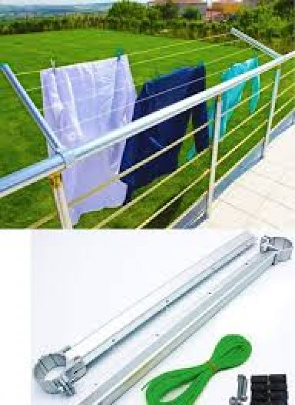 Balkon Çamaşır Kurutma Askısı İP Hediye