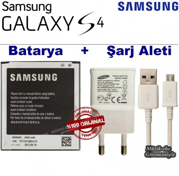 Samsung Galaxy S4 Batarya Pil + Şarj Aleti Cihazı