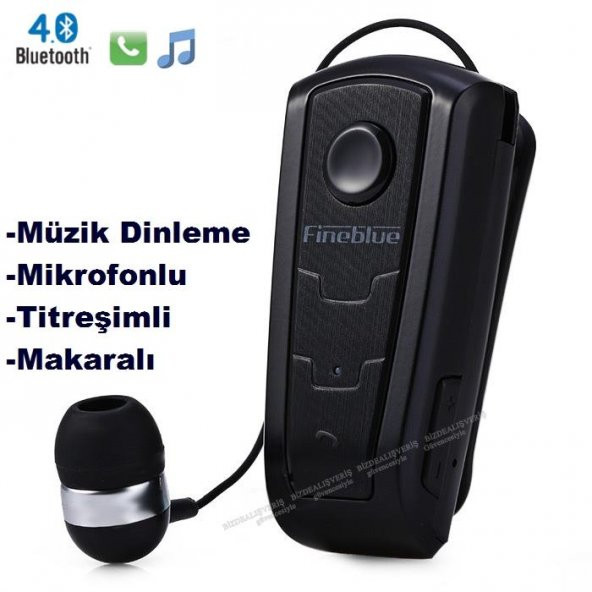 Fineblue F910 Titreşimli Makaralı Mikrofonlu Bluetooth Kulaklık - Siyah