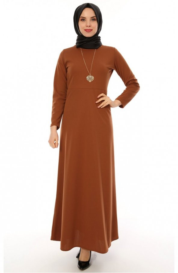 Uzun Tesettür Elbise 2001 - Camel