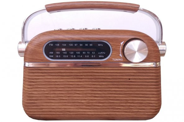 Nostaljik Radyo Mega 951 Bluetoothlu USB Girişli FM Radyo