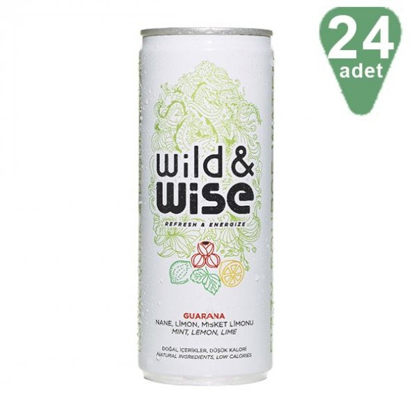 Wild & Wise Guarana Limon & Nane Doğal Enerji Suyu, x20 ad + 4 ad Hediyeli!