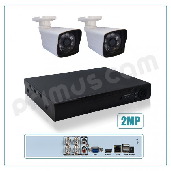 Primuscam 2'li Güvenlik Kamera Sistemi 2MP AHD Gece Görüşlü