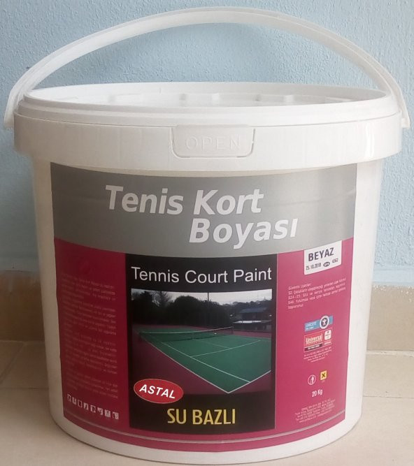 TENİS KORTU BOYASI, KIRMIZI RENK, 20 Kg, ASFALT veya BETON BOYASI