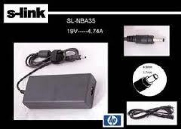S-Link Sl-Nba35 19v 4.74a 4.8*1.7 Hp Pvl/Prs Notebook Adaptör