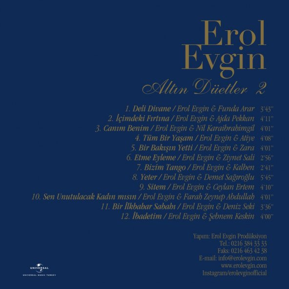 EROL EVGİN - ALTIN DÜETLER 2 (CD) (2019) - 3
