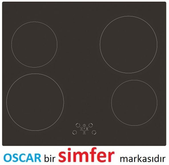 Oscar 4903 Vitroseramik Siyah Ankastre Cam Ocak