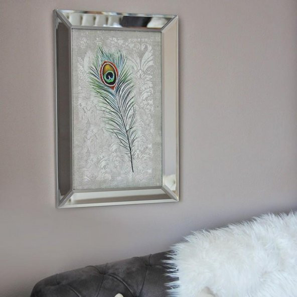 Ayna Çerçeveli Çiçek Desenli Tablo Çerçeve 70x100 cm
