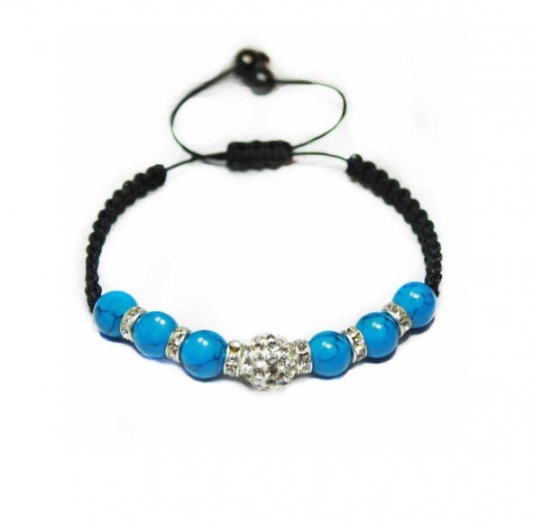 Alnis Atelier Mavi Havlit Doğal Taş Makrome Bayan Bileklik - 3