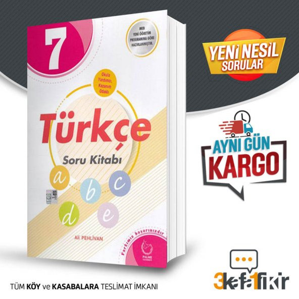7. Sınıf Türkçe Soru Kitabı Yeni 2019 Palme Yayıncılık