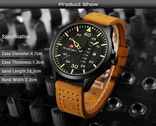 Naviforce Lüks Erkek Kol Saati Spor Sağlam Tasarım Saat NF9074 - 4
